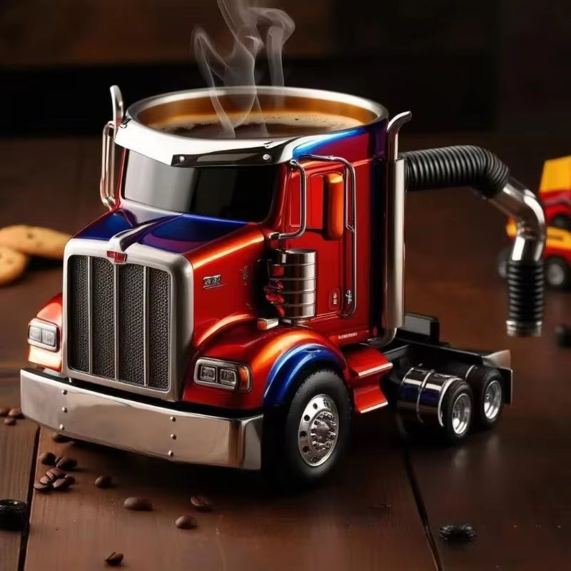 Creative Truck Design Coffee Mug - Semi-Trailer Shape, 11-Ounce Capacity, Handcrafted Ceramic, Perfect for Truck Lovers.