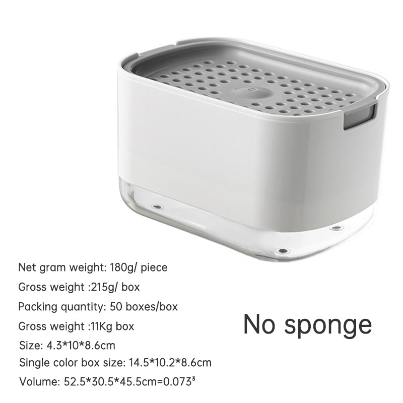 Press Dish washing Liquid Dispenser Storage Box Sponge