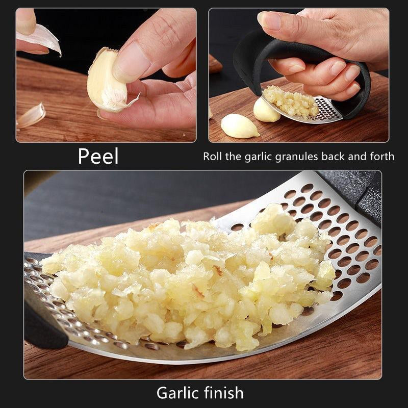 Garlic crusher: Stainless Steel Rolling Press for Kitchen Use