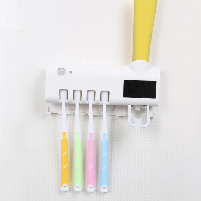 Wall Toothbrush Holder Smart Bathroom Toothpaste Squeezer