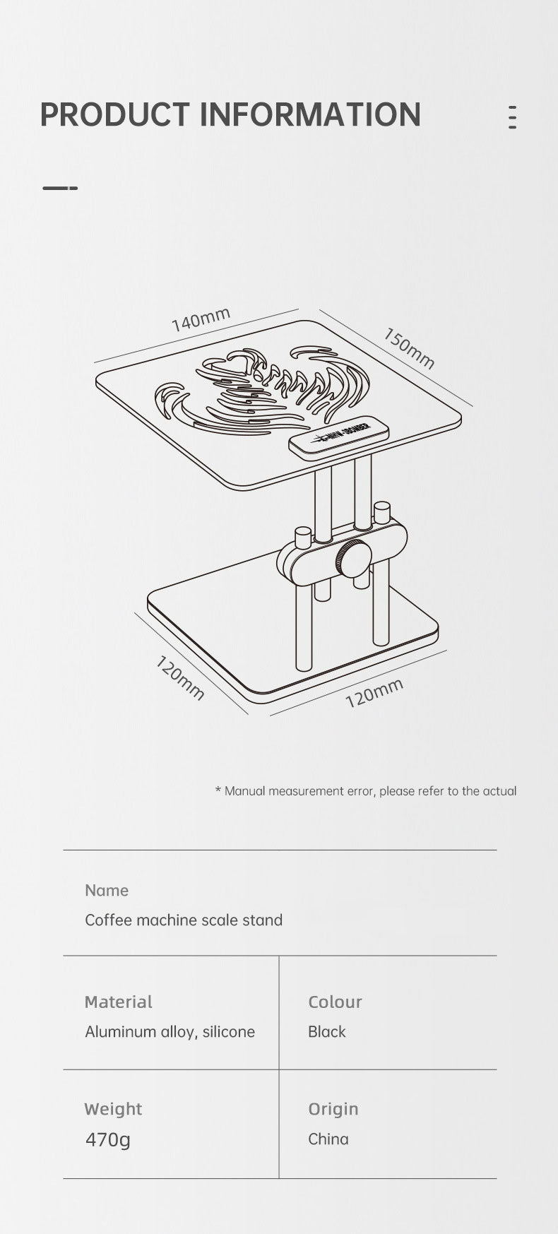 Adjustable Coffee Weighing Rack