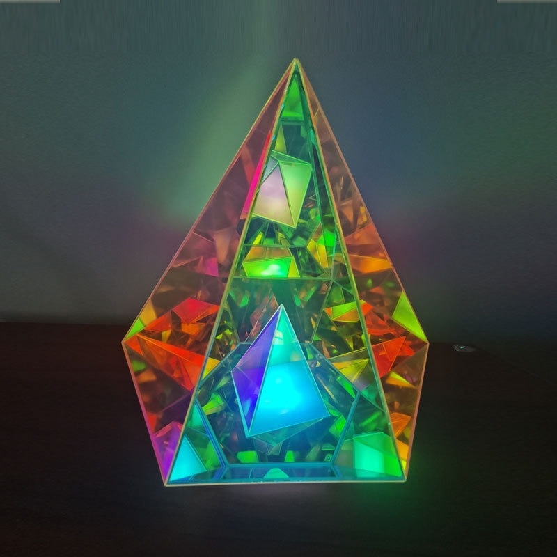 Lamp - Colorful table lamp pyramid camping lamp bedroom mood 