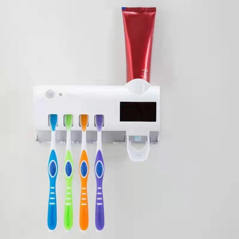 Wall Toothbrush Holder Smart Bathroom Toothpaste Squeezer