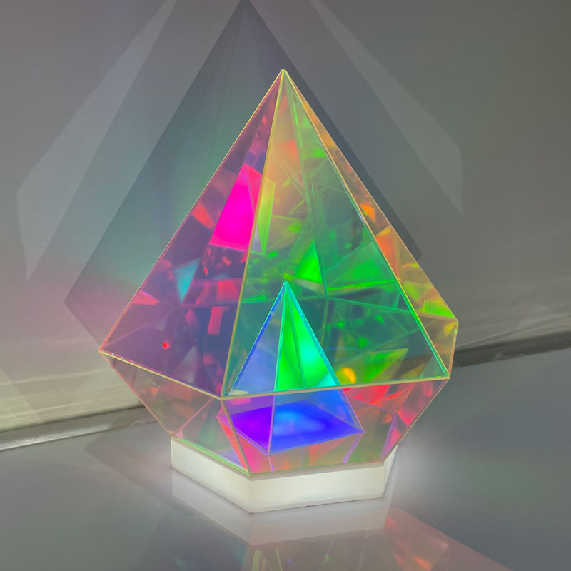 Lamp - Colorful table lamp pyramid camping lamp bedroom mood 