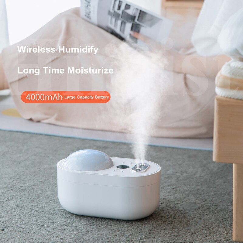 Light Air Humidifier Dual Nozzle 4000mAh Rechargeable Himidifier