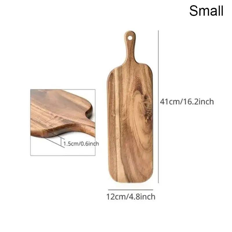 Wooden Cutting Board with Handle, 1 Count Kitchen Household Serving Board, Wooden Cheese Board, Charcuterie Board for Bread Fruit